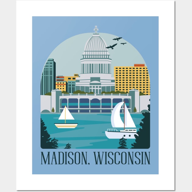 Skyline Madison Wisconsin Wall Art by Safdesignx